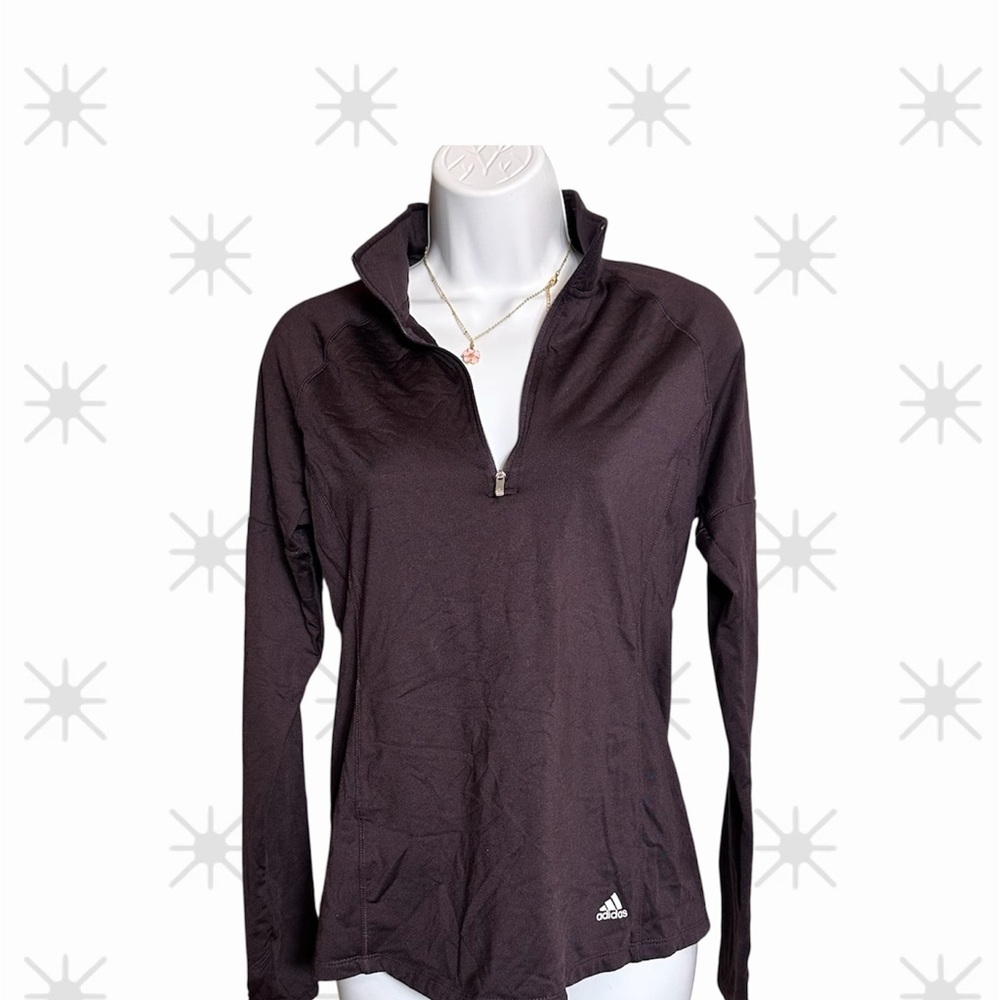 Adidas deep purple size small 1/4 zip  athletic running training  soft pullover